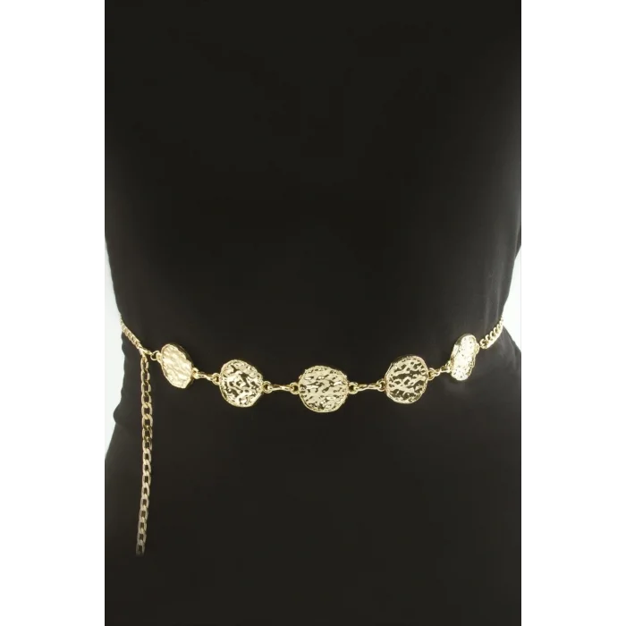 BUĞZ Yuvarlak Metal Zincir Kemer