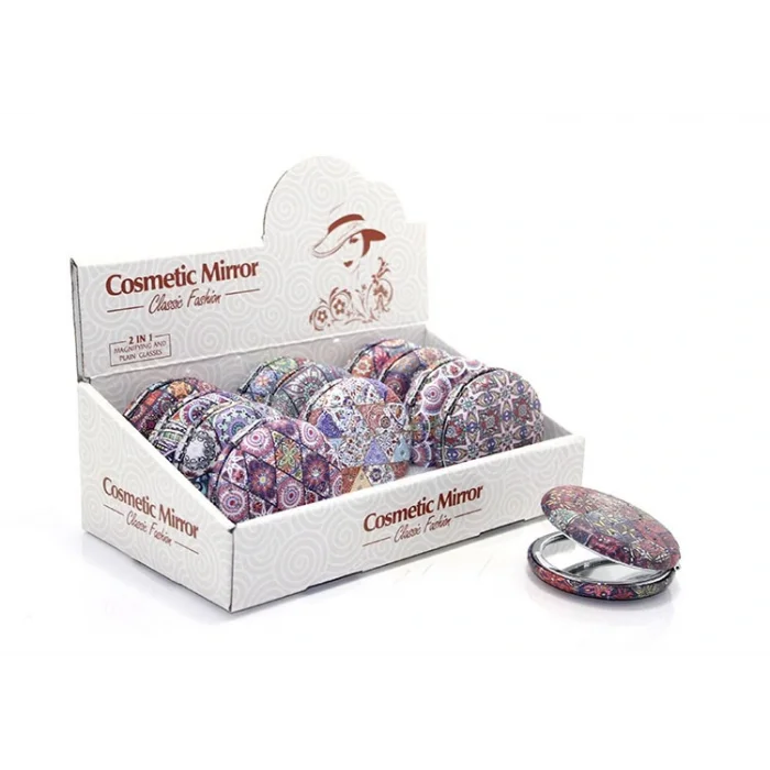 BUĞZ Yuvarlak Taşlı El Aynası Kalın