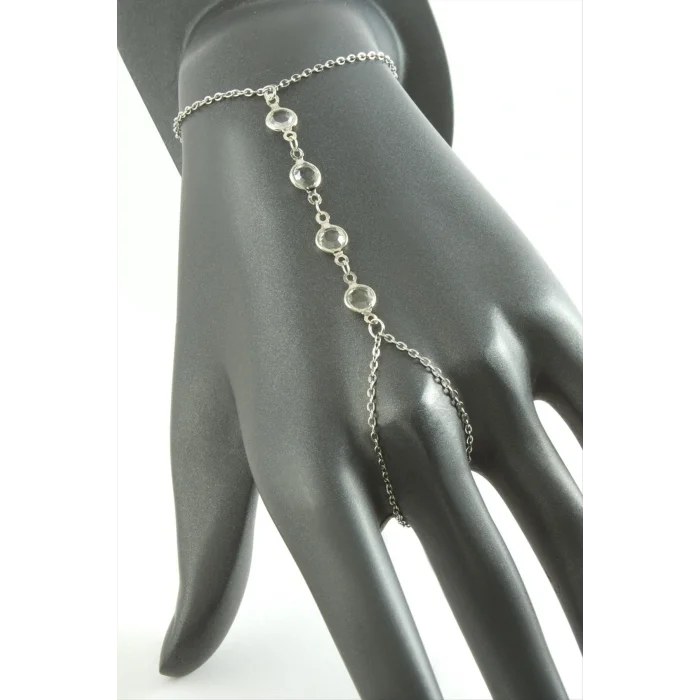 BUĞZ Yuvarlak Taşlı Lüks Çelik Şahmeran