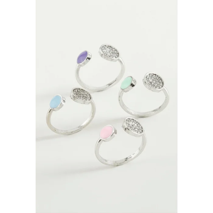  Yuvarlak Taşlı Mineli Eklem Yüzük