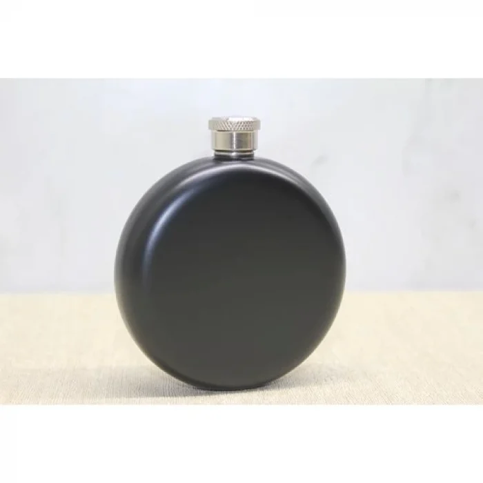  Yuvarlak Tekli Matara 5 Oz Siyah