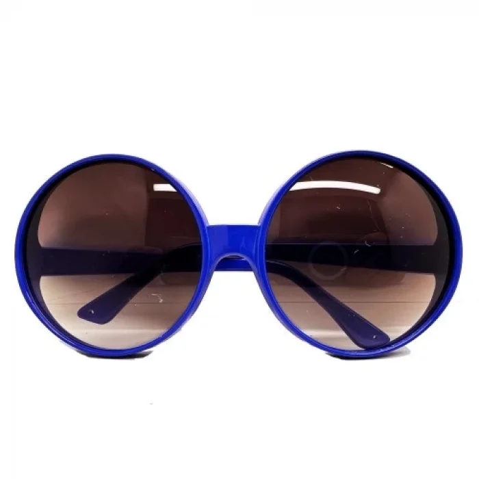  Yuvarlak Yeşilçam 80 li 90 lı Yıllar Parti Gözlüğü Retro Mavi Renk