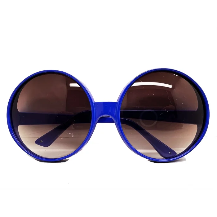  Yuvarlak Yeşilçam 80 li 90 lı Yıllar Parti Gözlüğü Retro Mavi Renk