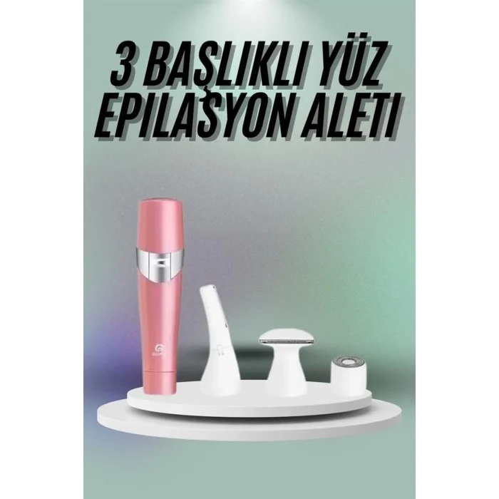  Yüz, Kaş ve Tüm Vücut Epilasyon Aleti3 Başlıklı Epilatör Tüm Cilt Tiplerine Uygun