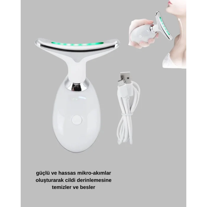  Yüz ve Boyun Sıkılaştırıcı Cilt Bakım Cihazı | EMS Mikro Akım & Kırışıklık Giderici