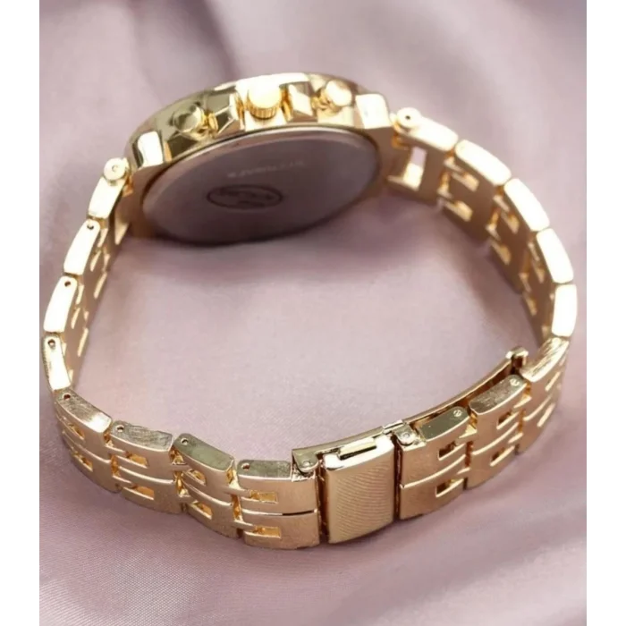 BUĞZ Zarif ve Şık Özel Tasarım Zirkon Taşlı Metal Bayan Kol Saati (gold) ( BUĞZ )