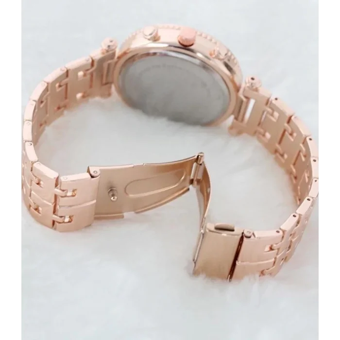 BUĞZ Zarif ve Şık Özel Tasarım Zirkon Taşlı Metal Bayan Kol Saati (rose) ( BUĞZ )