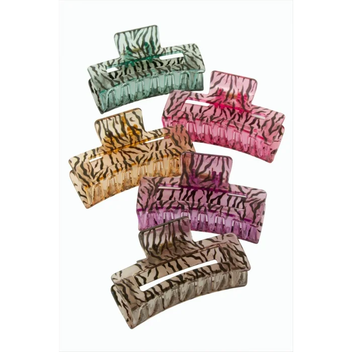 BUĞZ Zebra Desenli Dikdörtgen Mandal Toka 8 cm