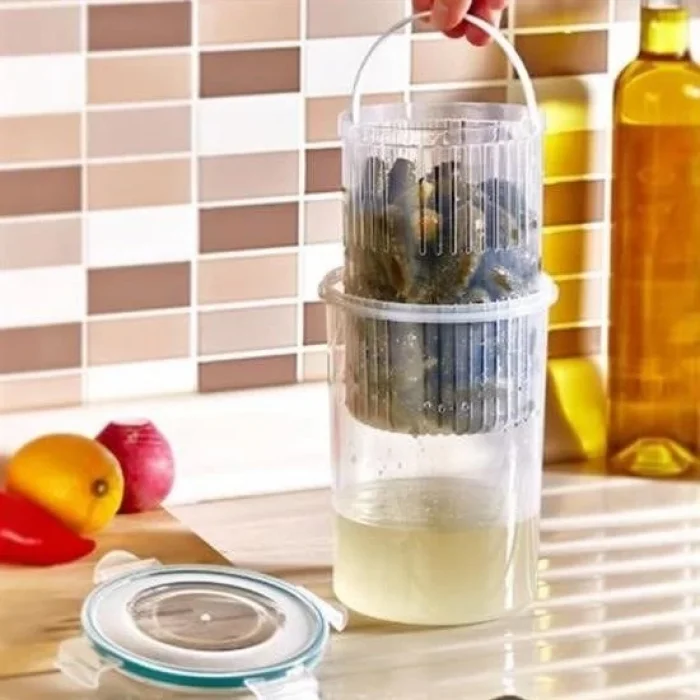 BUĞZ Zeytin Turşu Sebze Yıkama Kutusu Klipsli Kapaklı Saklama Kabı