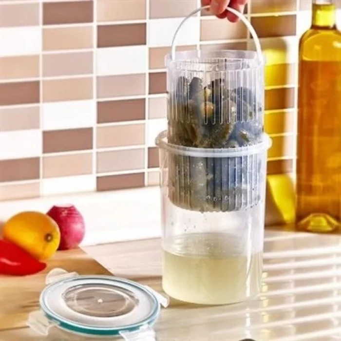  Zeytin Turşu Sebze Yıkama Kutusu Klipsli Kapaklı Saklama Kabı