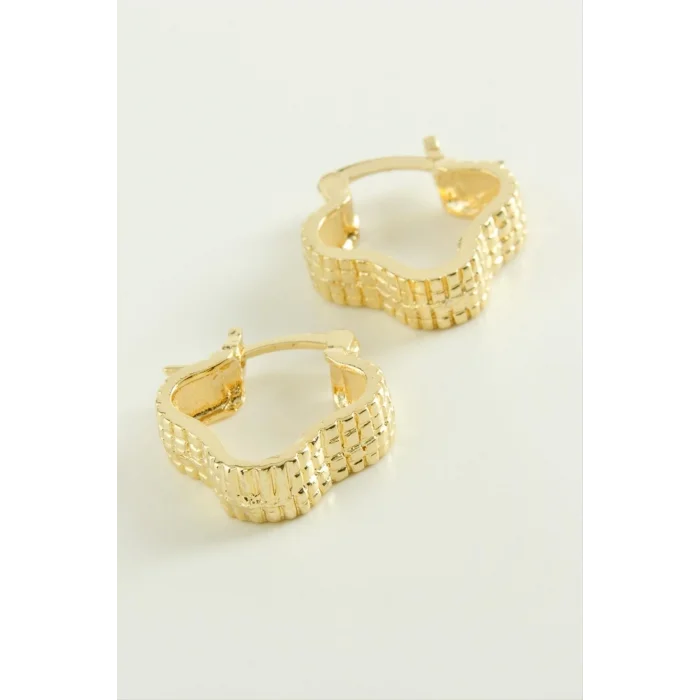  Zikzak Kilitli Halka Küpe