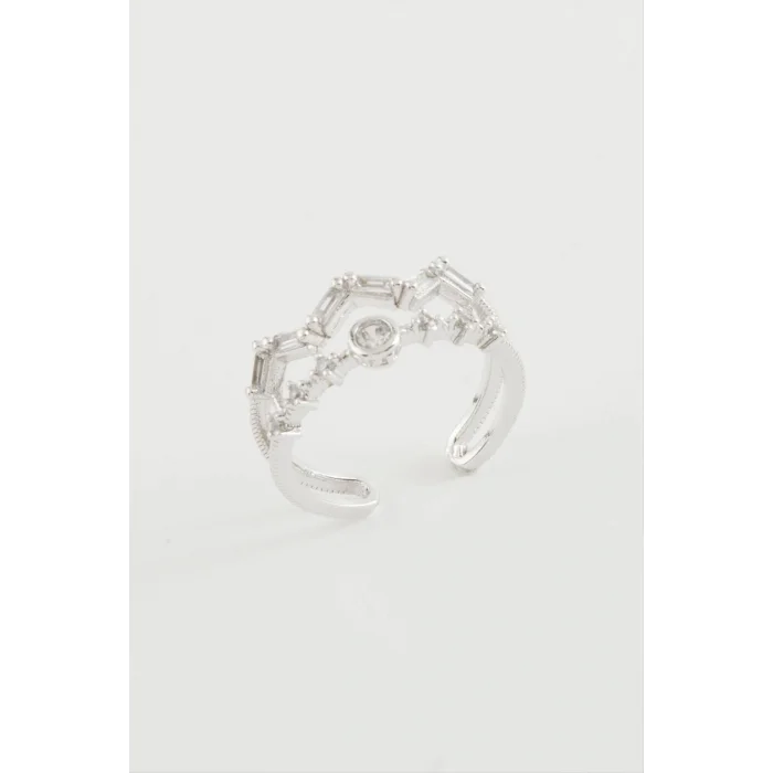  Zikzak Zirkon Taşlı Yüzük