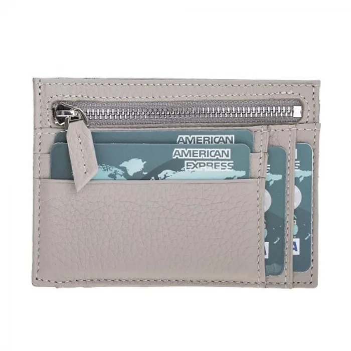  Zip Deri Fermuarlı Kartlık ZPCH ERC3 Bej