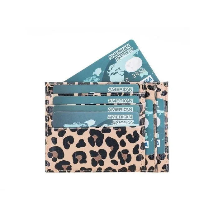  Zip Deri Fermuarlı Kartlık ZPCH LEO-NE Leopar