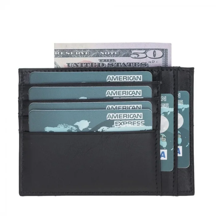  Zip Deri Fermuarlı Kartlık ZPCH RST1 Siyah