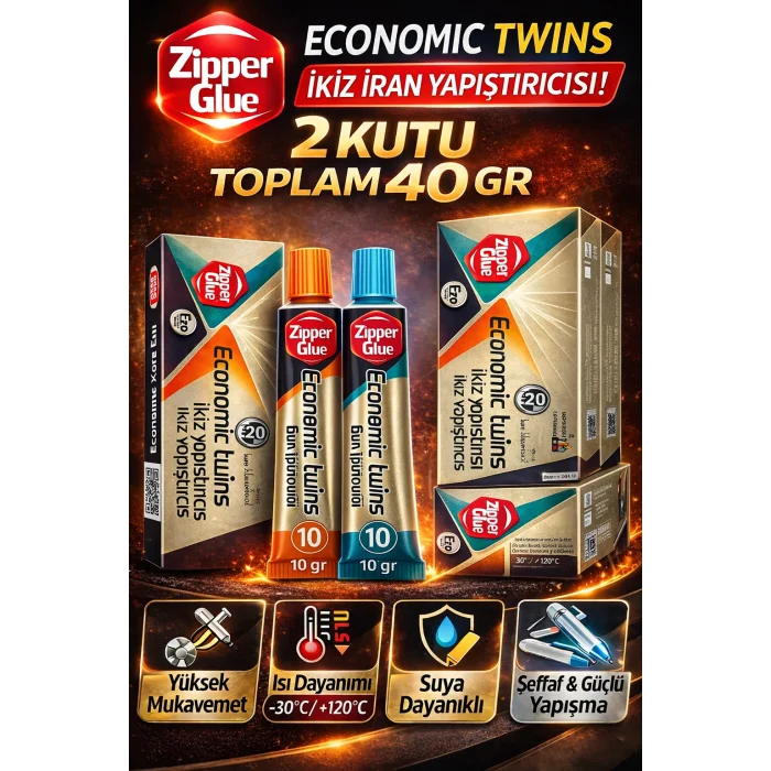 BUĞZ Zipper Glue İkiz İran Yapıştırıcısı 2 Kutu A+B Çift Bileşenli Epoksi Güçlü Metal Plastik Cam Seramik Yapıştırıcı