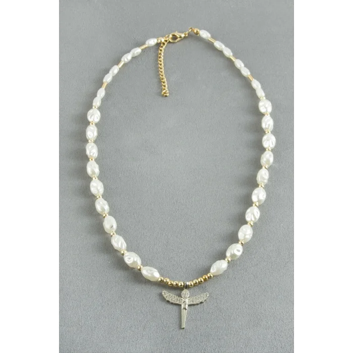 BUĞZ Zirkon Taşlı İnci Kolye