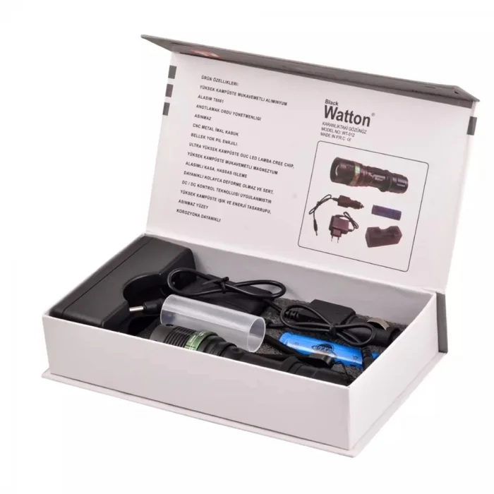 BUĞZ Zoomlu Oto Şarjlı El Feneri  Wt-012