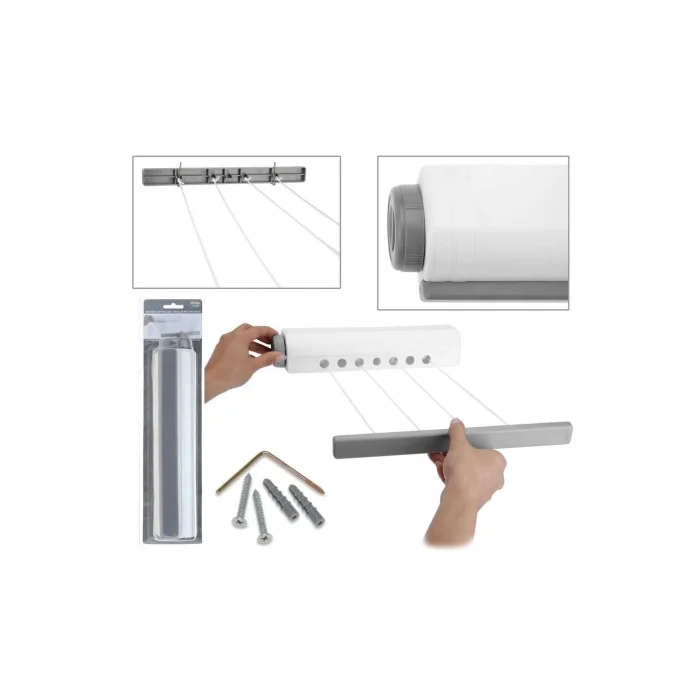 Çek-as Askı Beş Ipli Çamaşır Kurutma Askısı Duvara Monte Kurutmalık