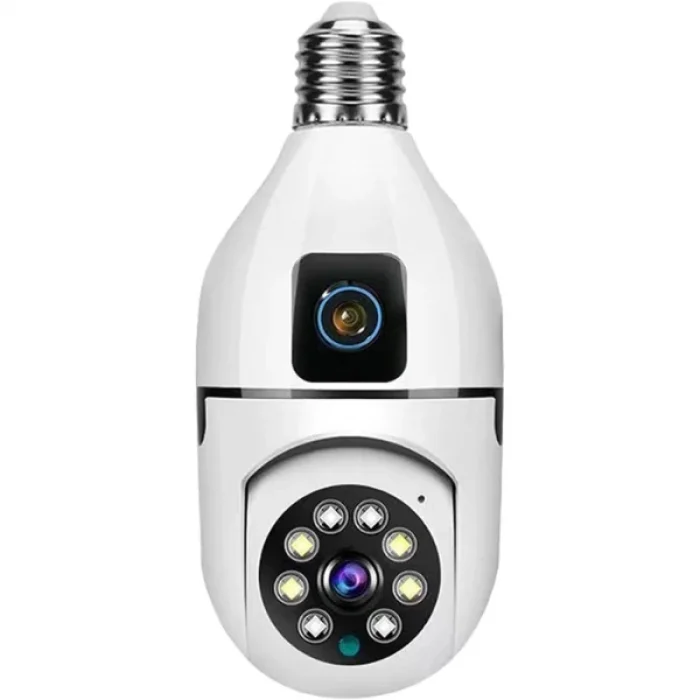 Çift Lensli Duy Girişli Kablosuz Ampul Kamera