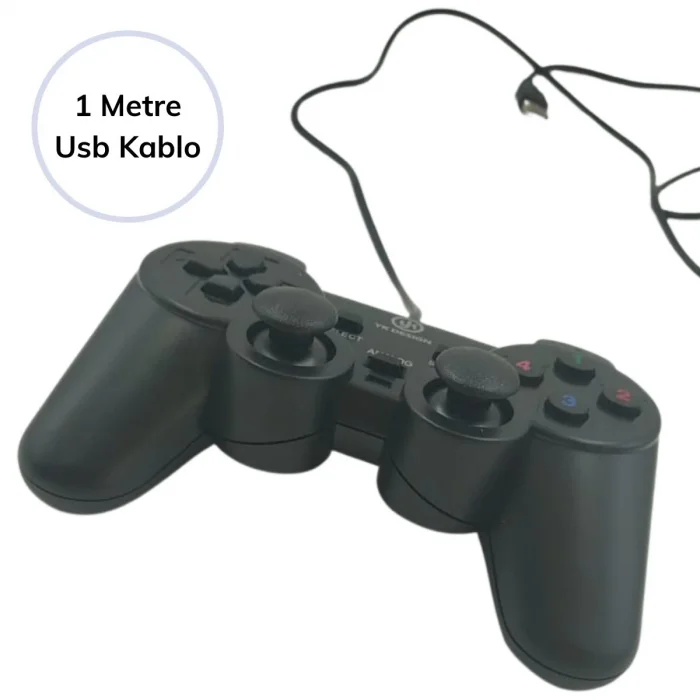 BUĞZ Çift Titreşimli Usb Kablolu Oyun Kolu Pc Uyumlu Vibration Gamepad