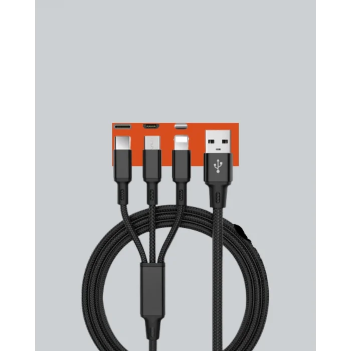 Çoklu USB Şarj Kablosu – 1,2m Hızlı Şarj, 3A Güçlü Akım