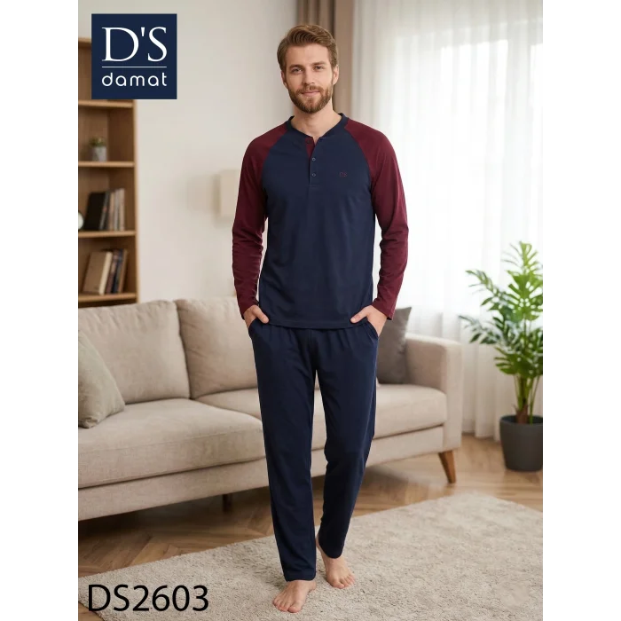 Ds Damat 2603 Erkek Mavenck Uzun Kol Pijama Takımı