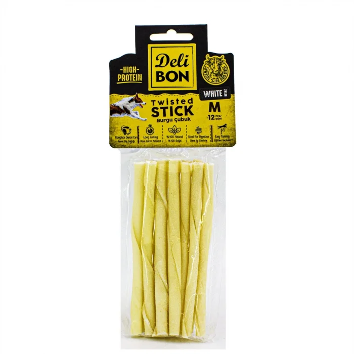 Delibon Deri Kalın Burgu Çubuk 12 Adet Beyaz