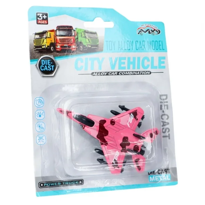 Die Cast Metal F-15 Benzeri Savaş Uçağı Pembe Kamuflaj