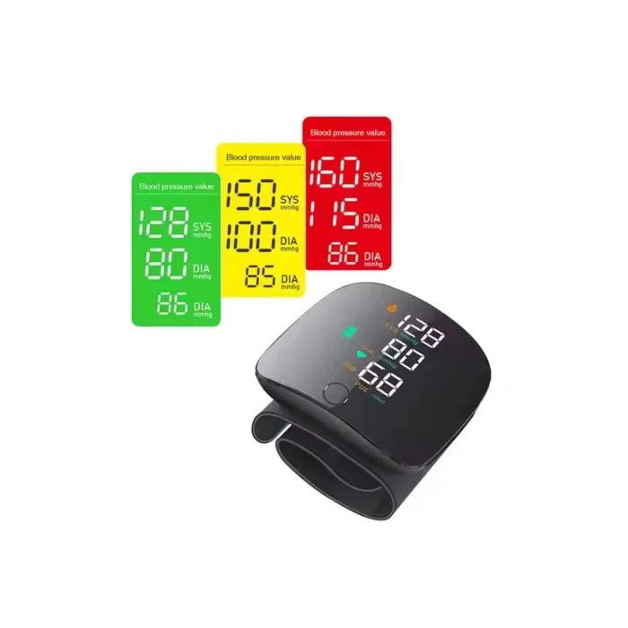 Dijital Bilekten Tansiyon Aleti – Otomatik Ölçüm, Renkli LCD Ekran, Taşınabilir ve Kolay Kullanım