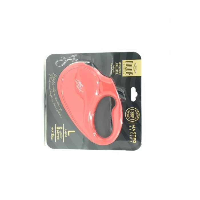 Doggie Master Seri Otomatik Makaralı Köpek Gezdirme 25 kg / 5 M Pembe