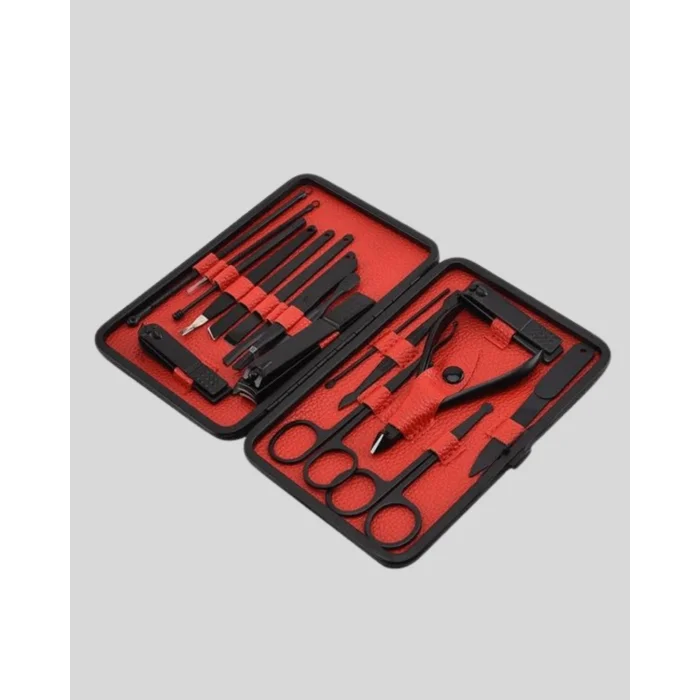 El ve Ayak Bakım Seti 17 Parça Taşınabilir Deri Çantalı Manikür Seti