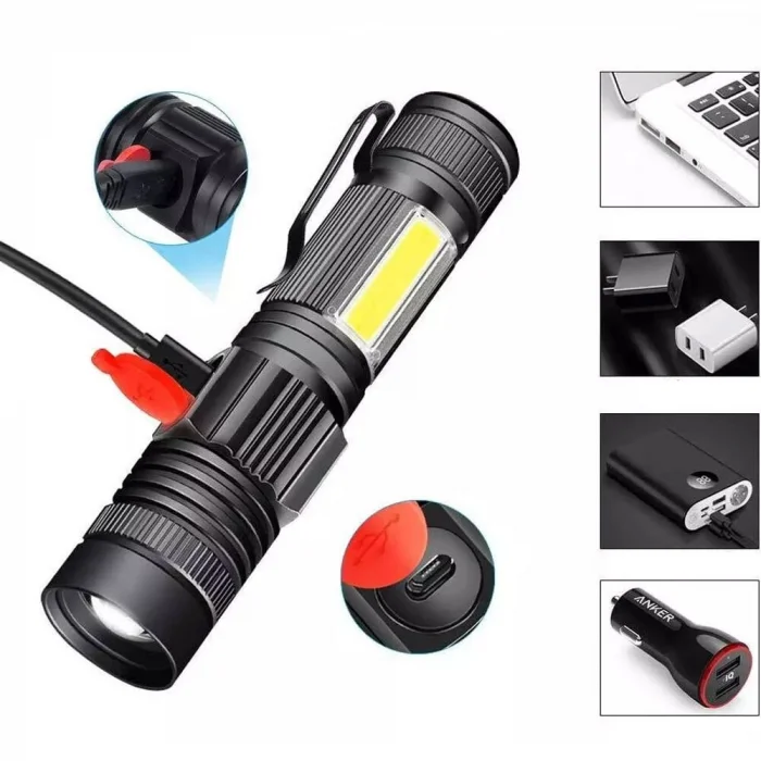 Geniş Açılı P50 Led Şarjlı EL Feneri Wt-601