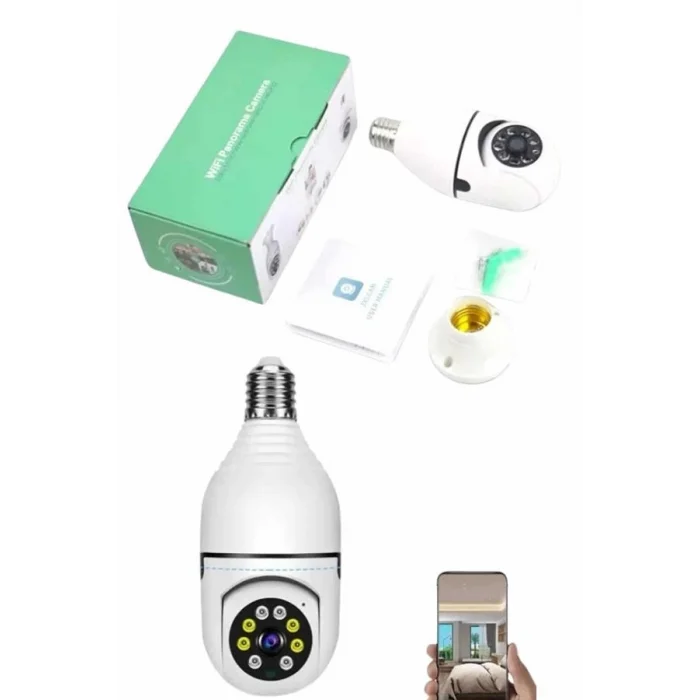 Güvenlik Kamerası Wi-Fi Özellikli 360 Derece Full Hd 1080p Ampül Kamera (Kopya)