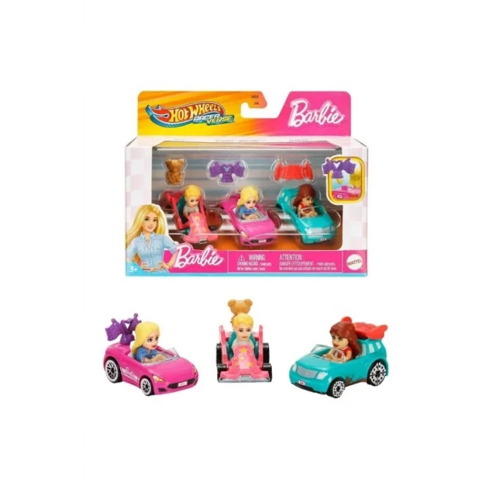 Hot Wheels Racerverse Barbie 3 lü Araba Seti JDG45