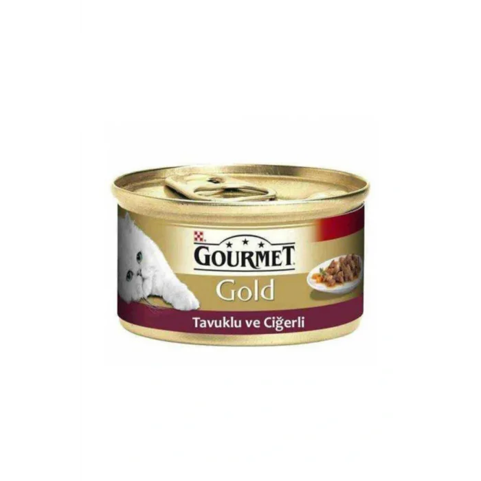 Genel Ürün Gold Kıyılmış Tavuk Ve Ciğerli Kedi Konservesi Parça Et Sos Yaş Kedi Maması 85 gr X 24 ADET