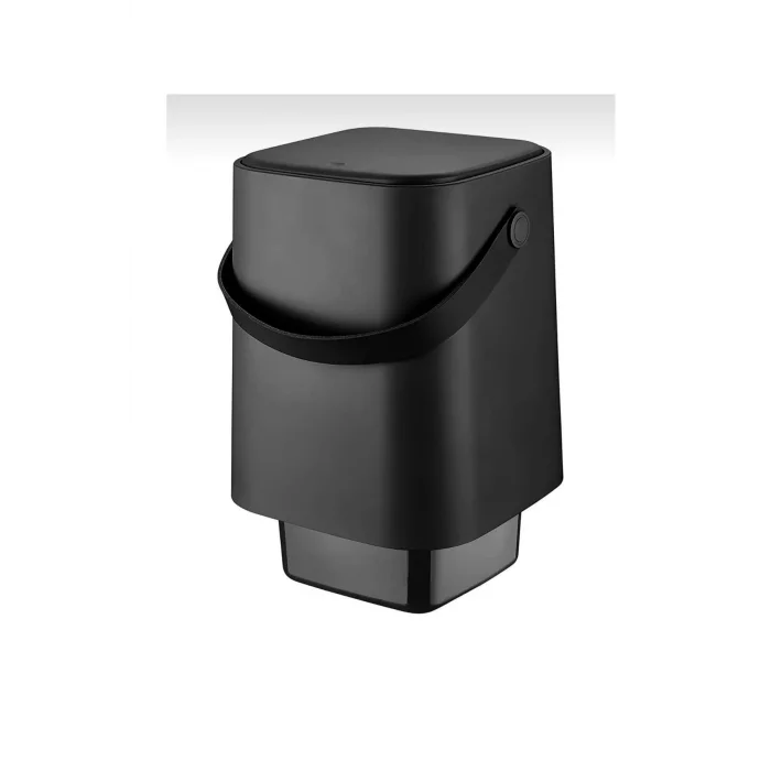 Genel Ürün 8 Lt Click Kapaklı Tutma Saplı Iç Kovalı Tezgah Üst Mutfak Çöp Kovası - Siyah (büyük Boy)