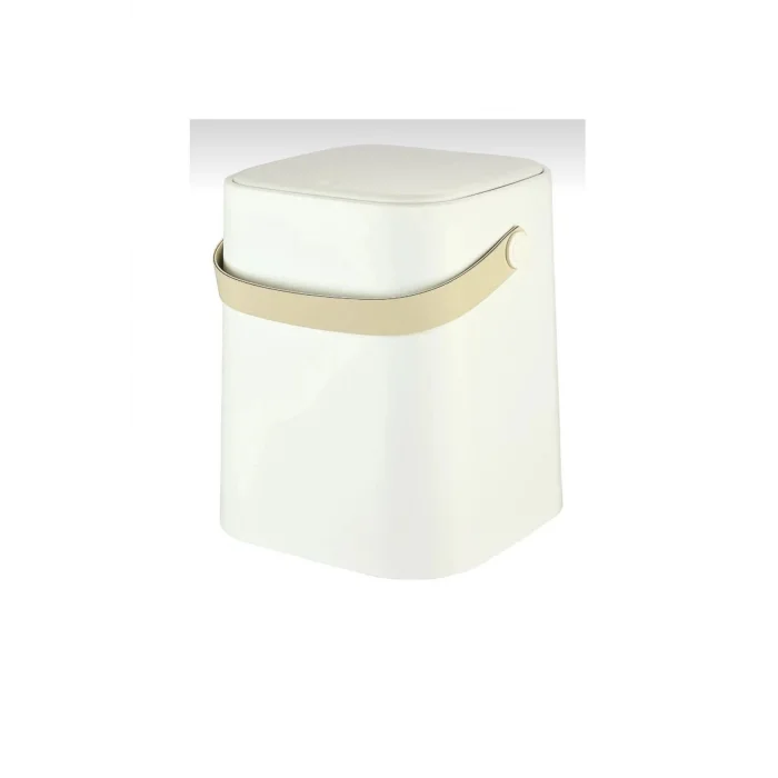 Genel Ürün 8 Lt Click Kapaklı Tutma Saplı Iç Kovalı Tezgah Üst Mutfak Çöp Kovası - Beyaz (büyük Boy)