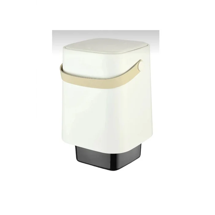 Genel Ürün 8 Lt Click Kapaklı Tutma Saplı Iç Kovalı Tezgah Üst Mutfak Çöp Kovası - Beyaz (büyük Boy)