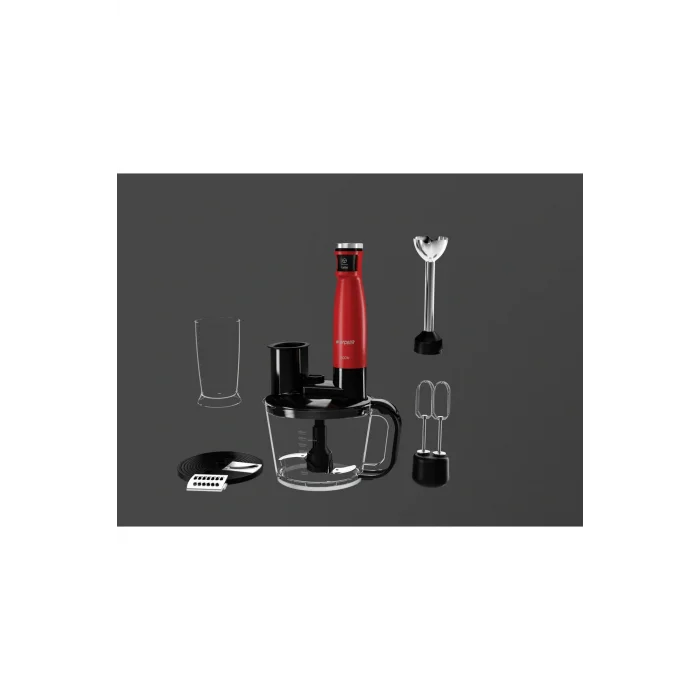 Genel Ürün K Resital El Blender Seti Kırmızı 1500 Watt Tek Tuşla Kontrol