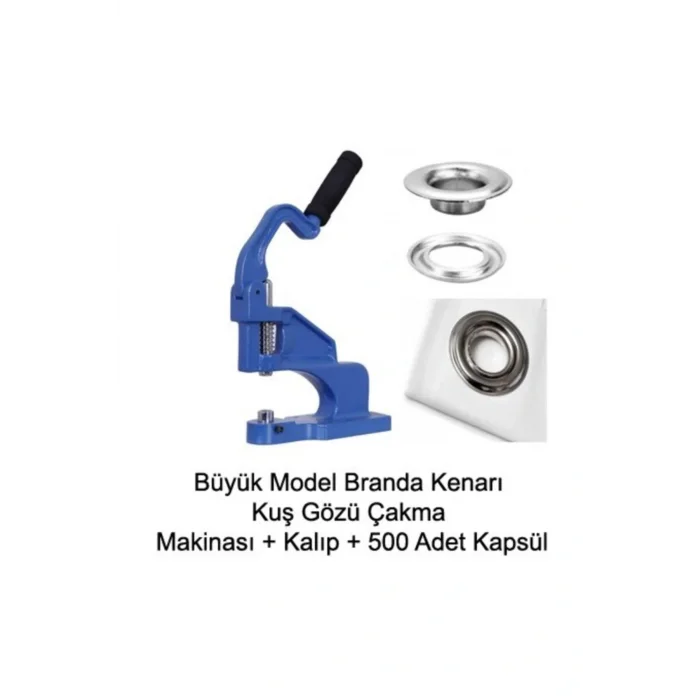 Genel Ürün Branda Kenarı Orta Boy Tulumba El Presi Kuş Gözü Çakma Makinası 500 Adet Kapsül