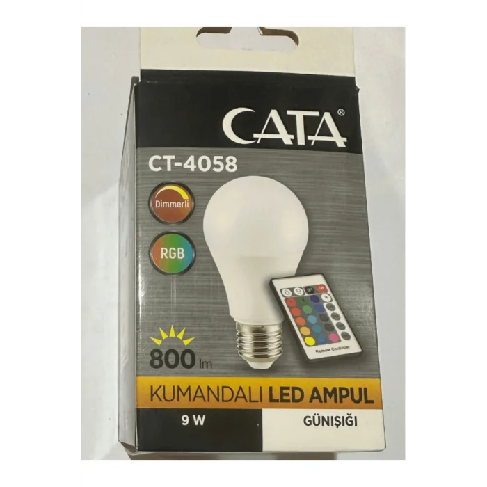 Genel Ürün Ct-4058 9w 2700k (SARI) Rgb Kumandalı Led Ampul E27 Duylu (4 ADET)