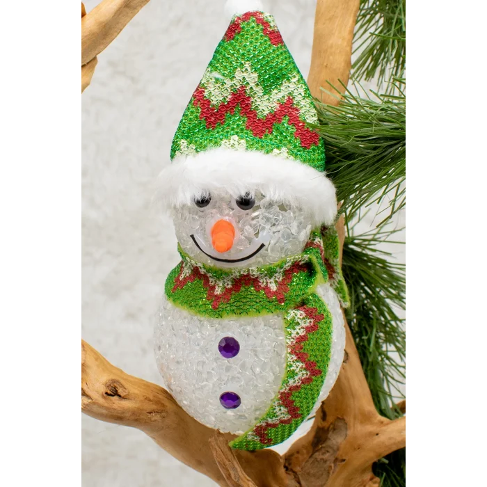 Genel Ürün Dekoratif Yılbaşı Süsü Işıklı Kardan Adam 15 Cm