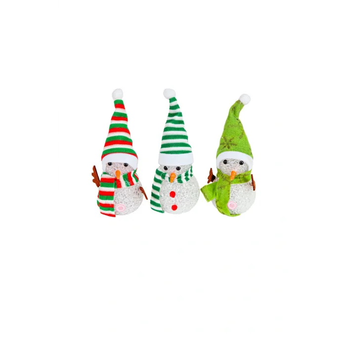 Genel Ürün Dekoratif Yılbaşı Süsü Işıklı Kardan Adam 15 Cm