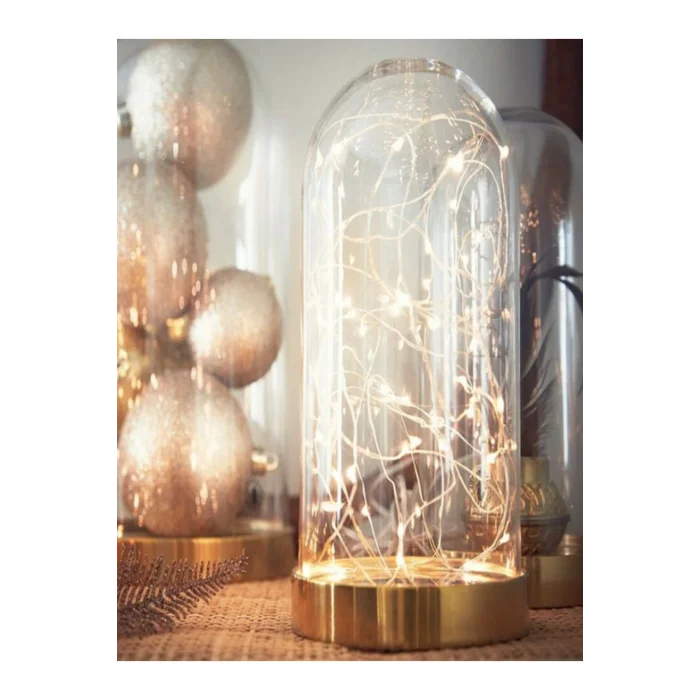 Genel Ürün Led Işıklı Gold Ters Fanus 3 Metre Peri Tel Gün Işığı Gold Teraryum Dekoratif Organizasyon Süsleme