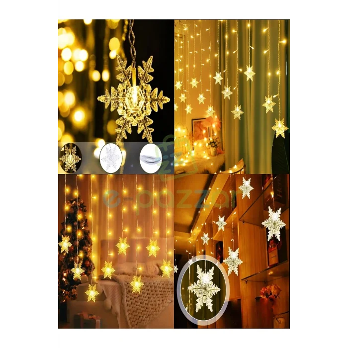 Genel Ürün 4 Metre Kartanesi 40/50/60 Cm 19 Saçaklı Yılbaşı Organizasyon Konsept Süsleme 8 Mod Perde Led Işık