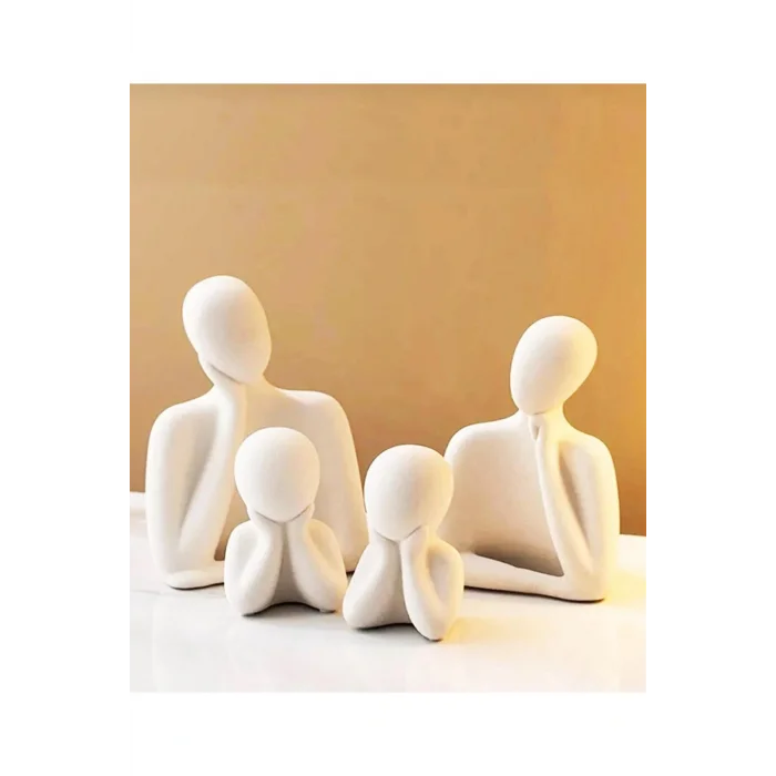 Biblo Dekoratif Bİblo İki Çocuklu Aile Biblo Seti