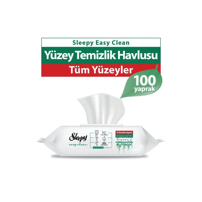 Havlu Easy Clean Yüzey Temizlik Havlusu 100 Yaprak Plastik Kapaklı (2 Li Set) 200 Yaprak