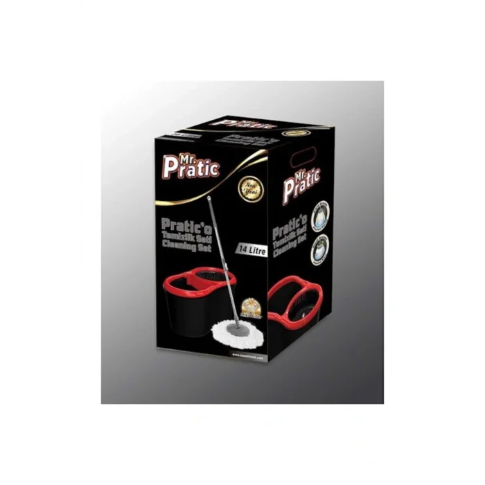 Genel Ürün Mr. Pratic Mop Set Pratik Temizlik Seti Sıkma Sistemli 360 Derece Döner Başlıklı 14 Lt