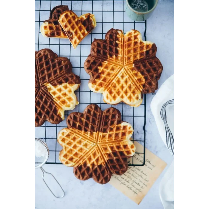 Genel Ürün Kare Waffle Makinesi Kalp Çiçek Ø220
